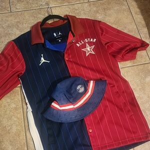 NBA all-star warm-up shooting shirt & Jordan Paris bucket hat bundle